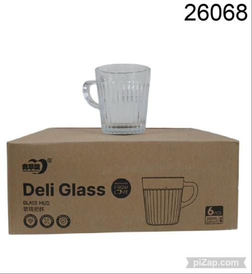 Imagen de TAZA VIDRIO LABRADO 9*8CM X6 3.26